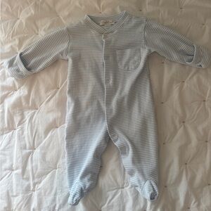 Kissy Kissy Light Blue Simple Stripes Footie Pajama 0-3 Month